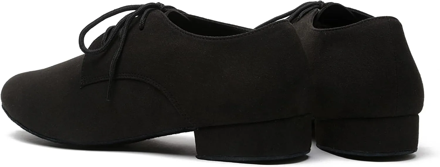 Minishion Dancing Shoes for Men 1" Standard Heel Leather Ballroom Dance Shoes