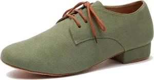 Minishion Dancing Shoes for Men 1" Standard Heel Leather Ballroom Dance Shoes