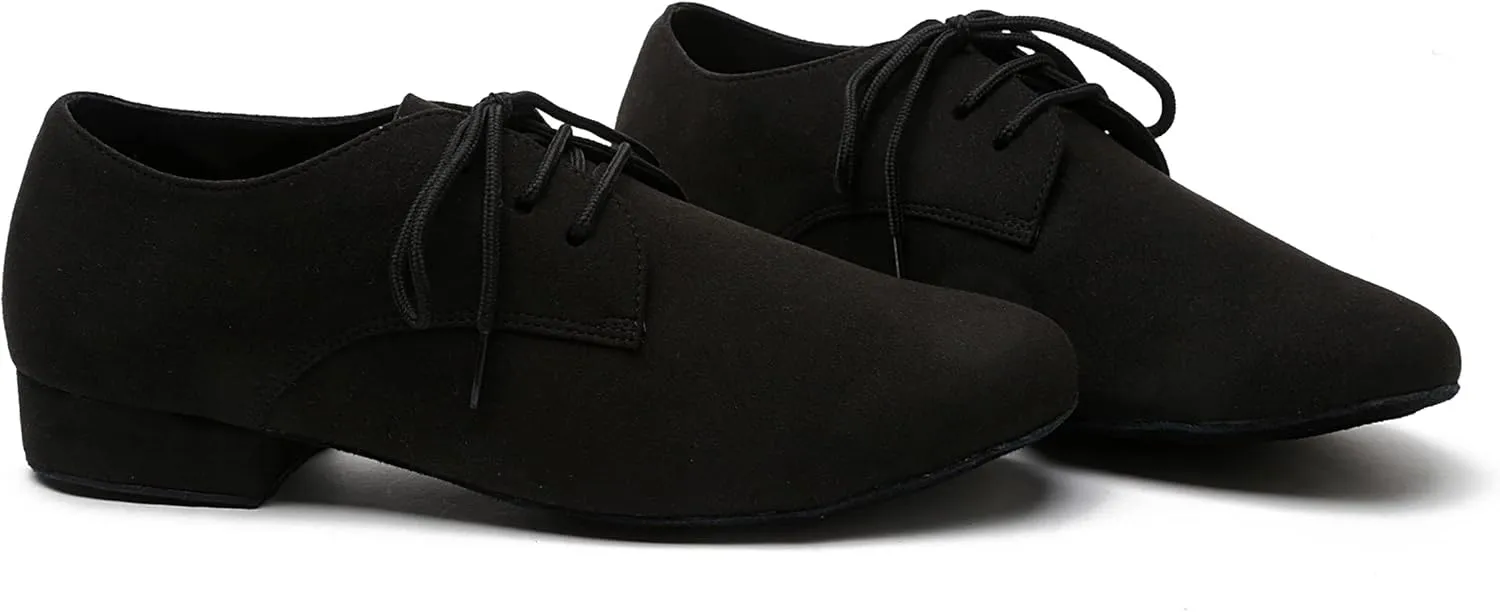 Minishion Dancing Shoes for Men 1" Standard Heel Leather Ballroom Dance Shoes