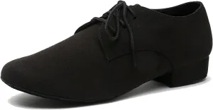 Minishion Dancing Shoes for Men 1" Standard Heel Leather Ballroom Dance Shoes