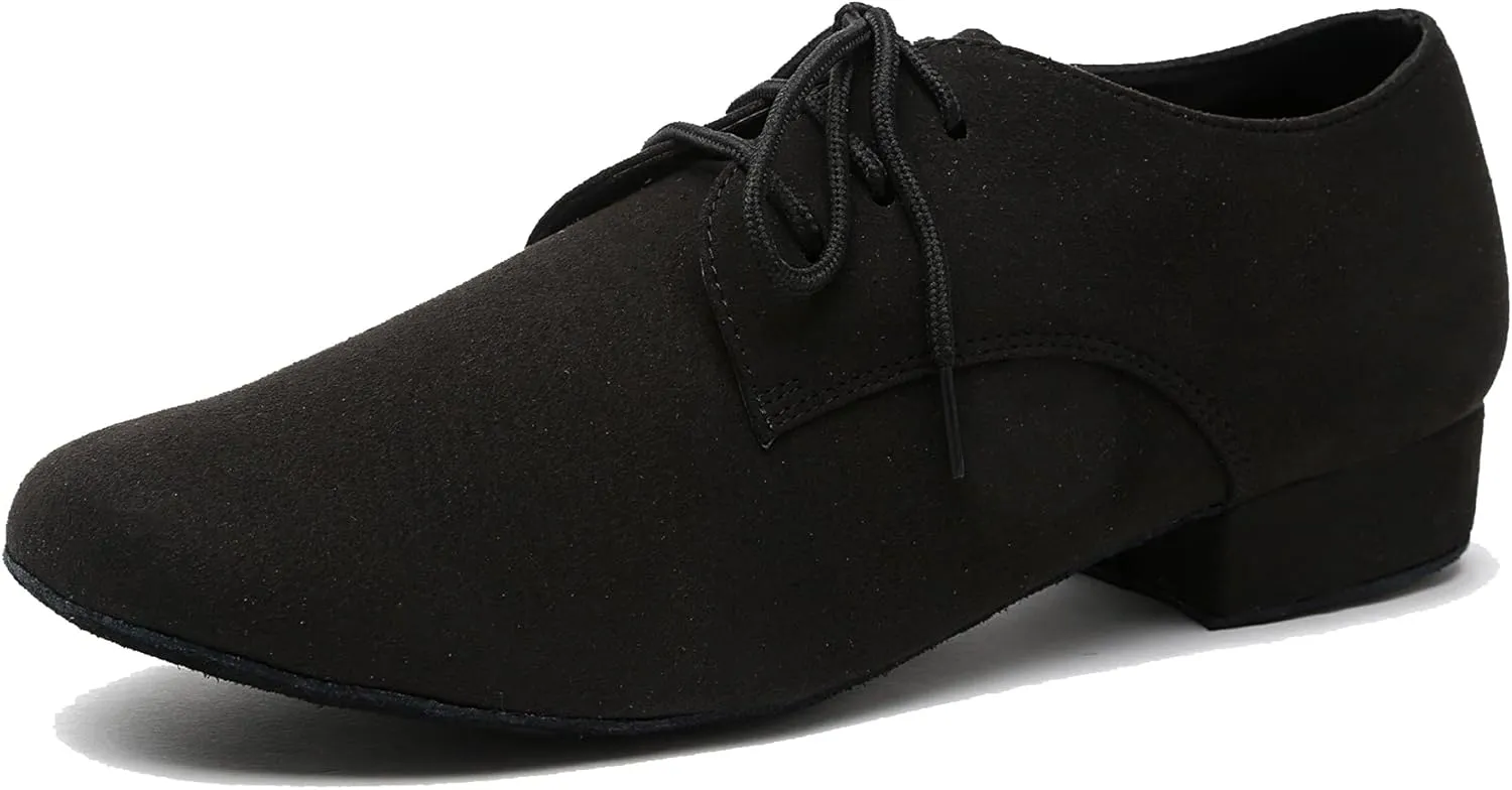 Minishion Dancing Shoes for Men 1" Standard Heel Leather Ballroom Dance Shoes