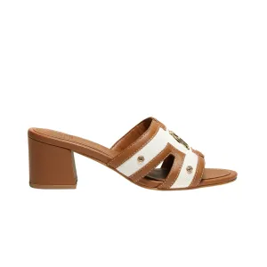 Monogram Mule Tan Canvas
