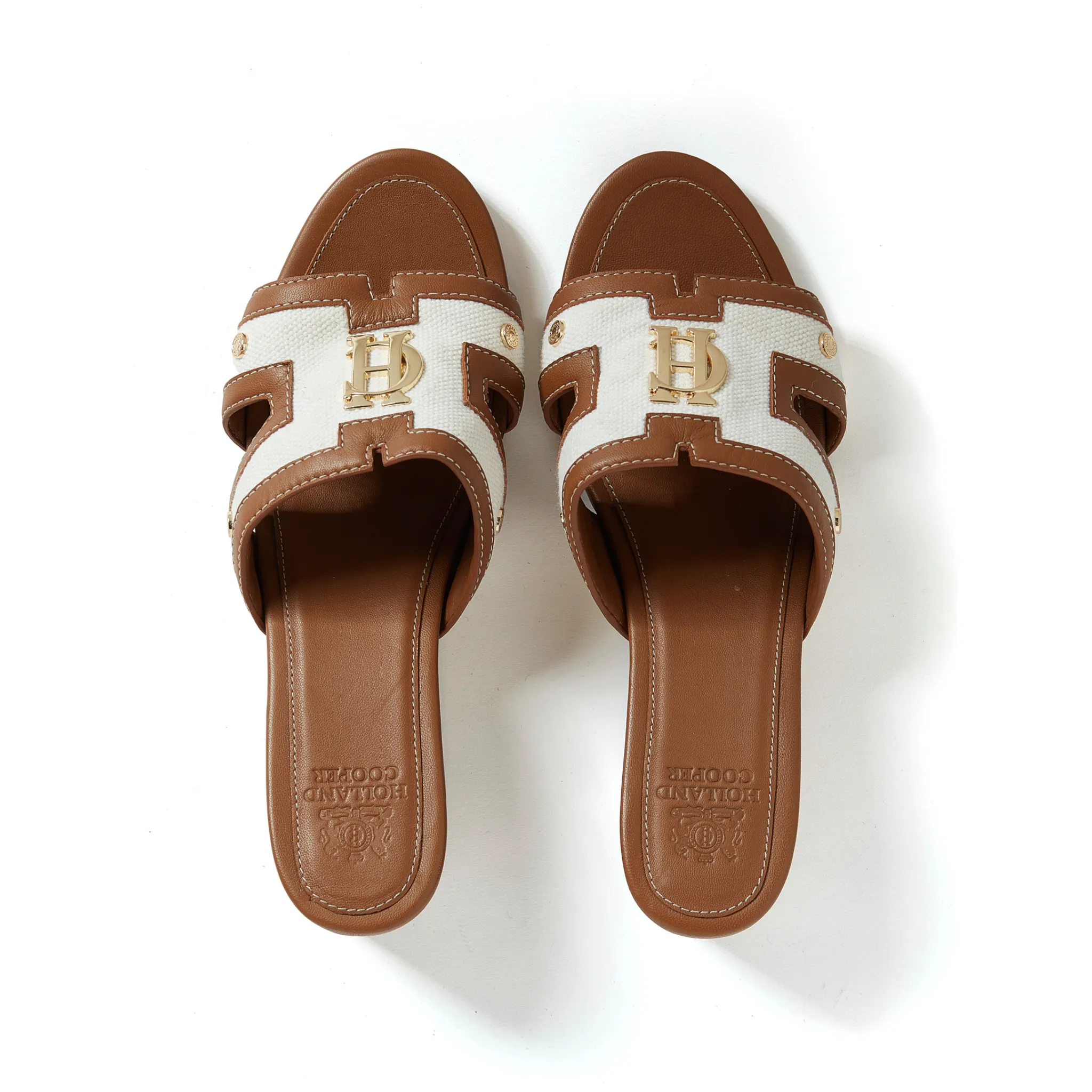 Monogram Mule Tan Canvas