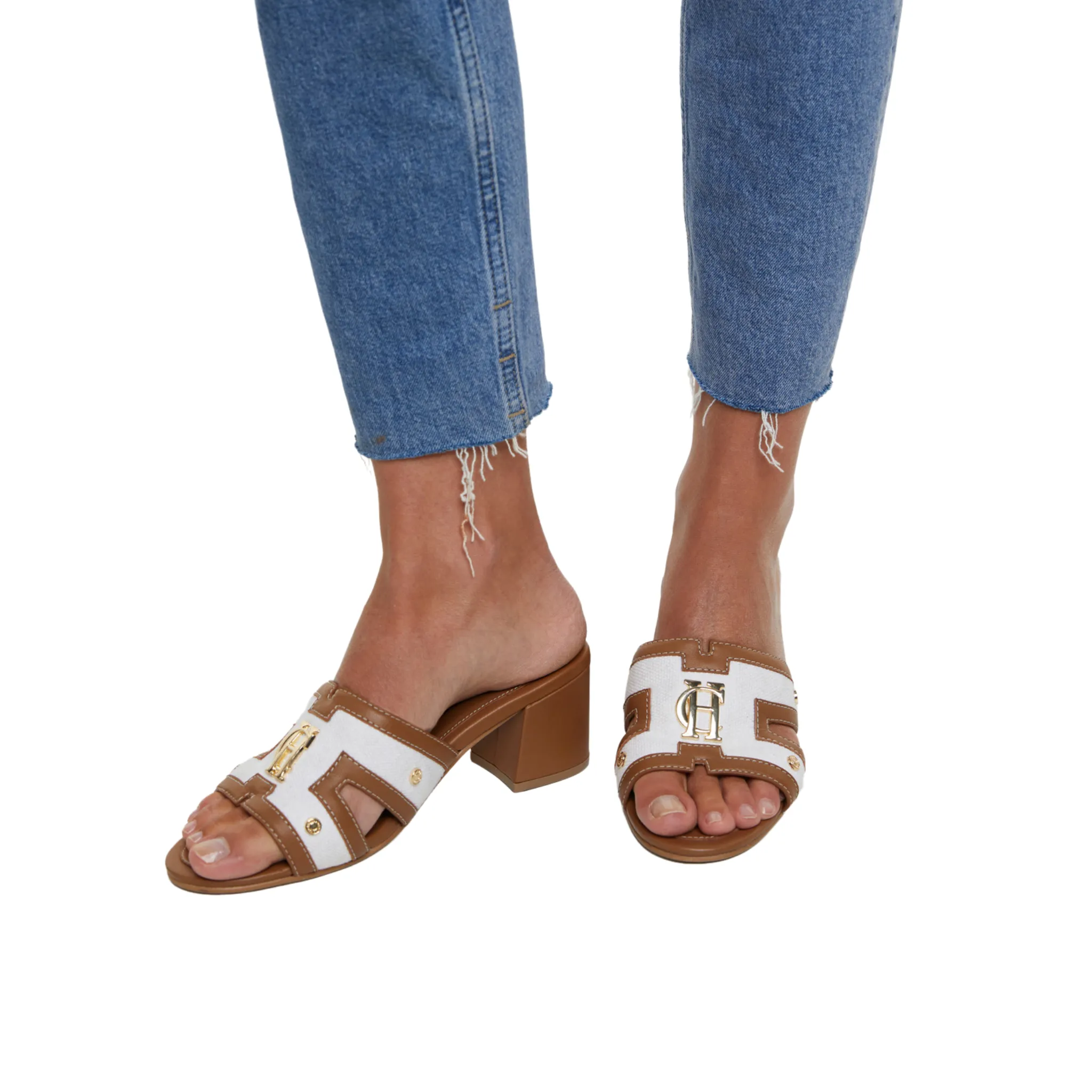 Monogram Mule Tan Canvas