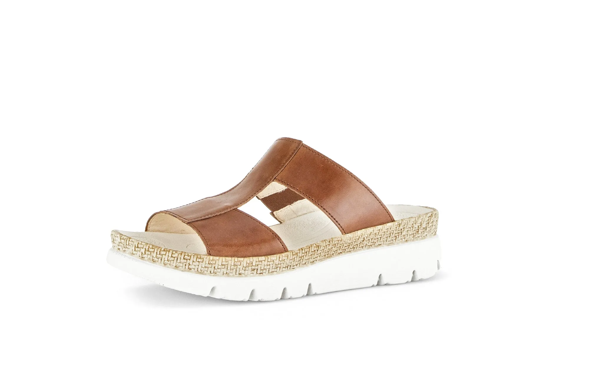 Mules cognac en cuir
