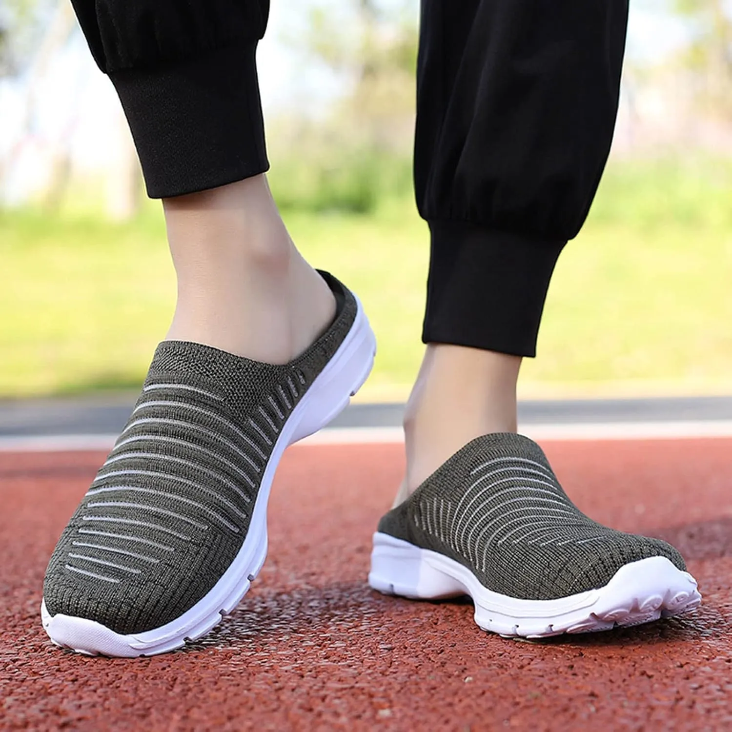 Mules for Women 2025 Backless Walking Sneakers Running Shoes for Women Comfort Slip On Shoes Casual Black Sneakers Tennis Shoe Loafers Casual Slip On