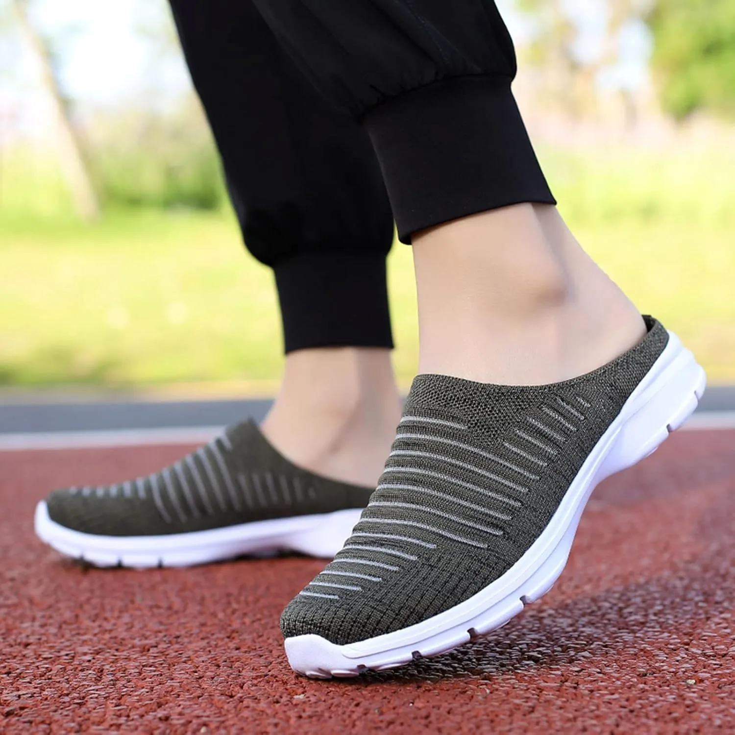 Mules for Women 2025 Backless Walking Sneakers Running Shoes for Women Comfort Slip On Shoes Casual Black Sneakers Tennis Shoe Loafers Casual Slip On