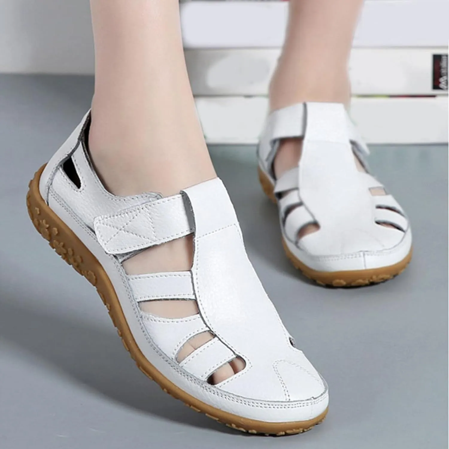 Mules for Women Wedge Sandals Comfortable Dressy Summer Closed Toe Casual Slip On Shoes with Adjustable Hook Loop Alicegana Comfort on Walking Orthopedic Low Heel Sandal Mule Slippers Clogs