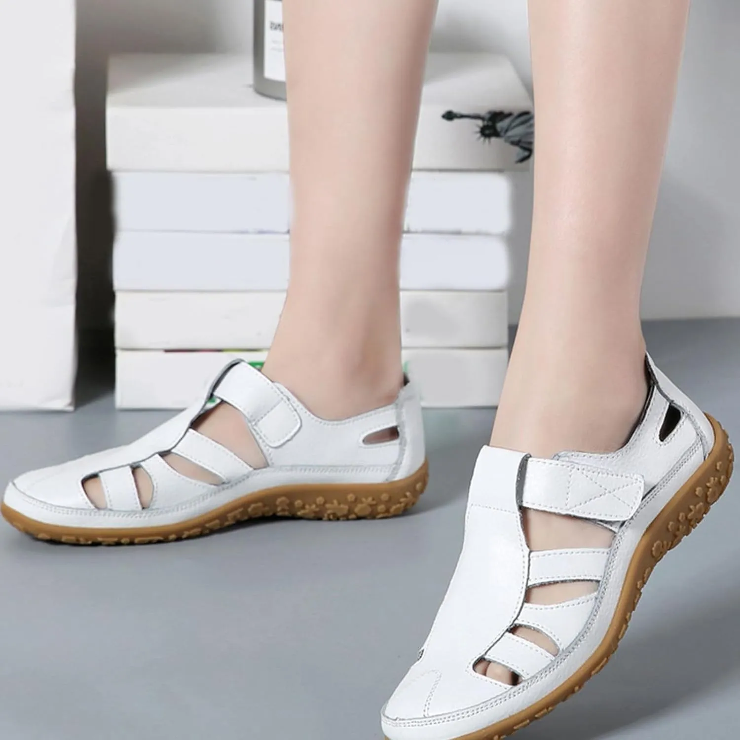Mules for Women Wedge Sandals Comfortable Dressy Summer Closed Toe Casual Slip On Shoes with Adjustable Hook Loop Alicegana Comfort on Walking Orthopedic Low Heel Sandal Mule Slippers Clogs