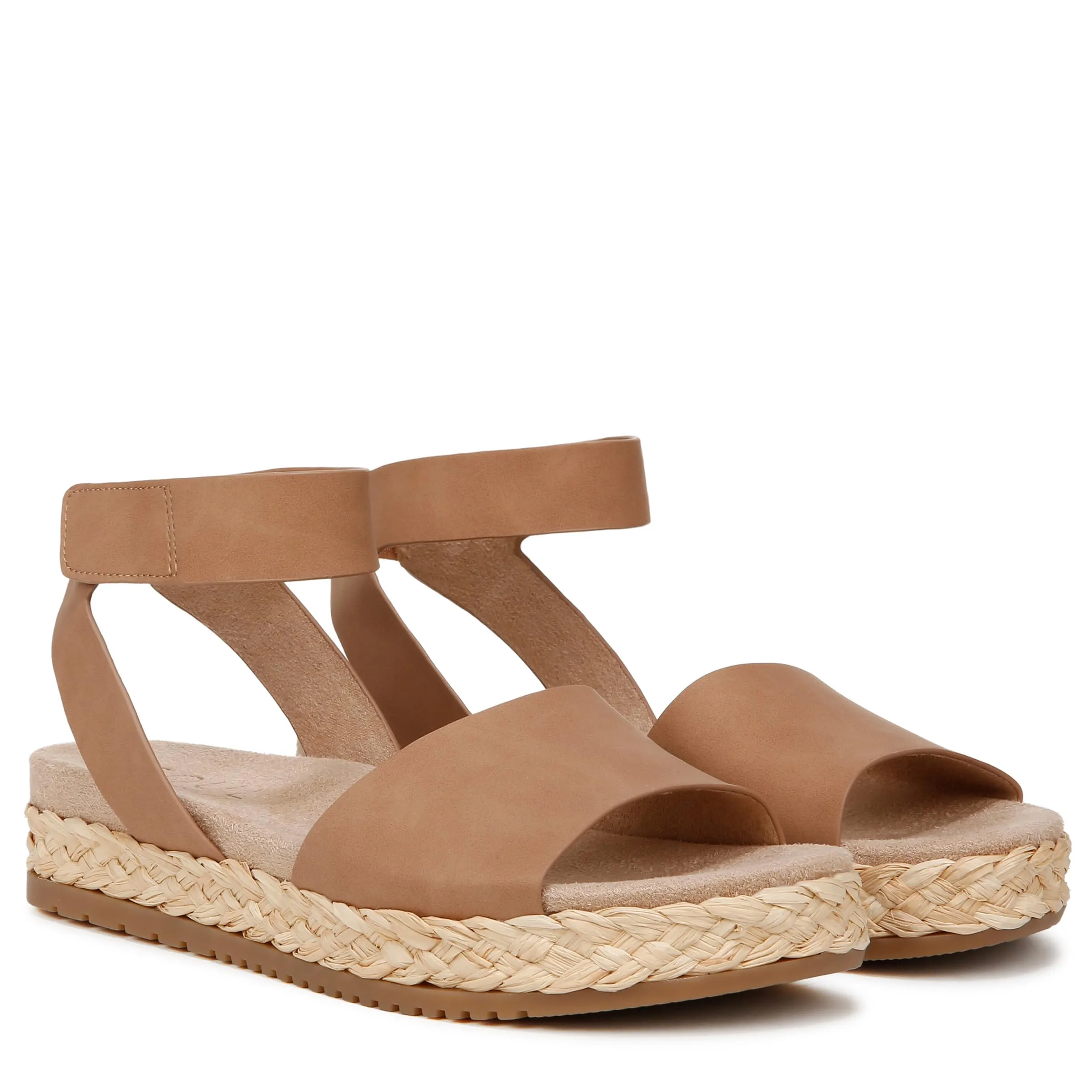 Naturalizer SOUL Womens Deara Platform Flat Sandal Flat Sandal Cookie Dough Tan 9.5 M