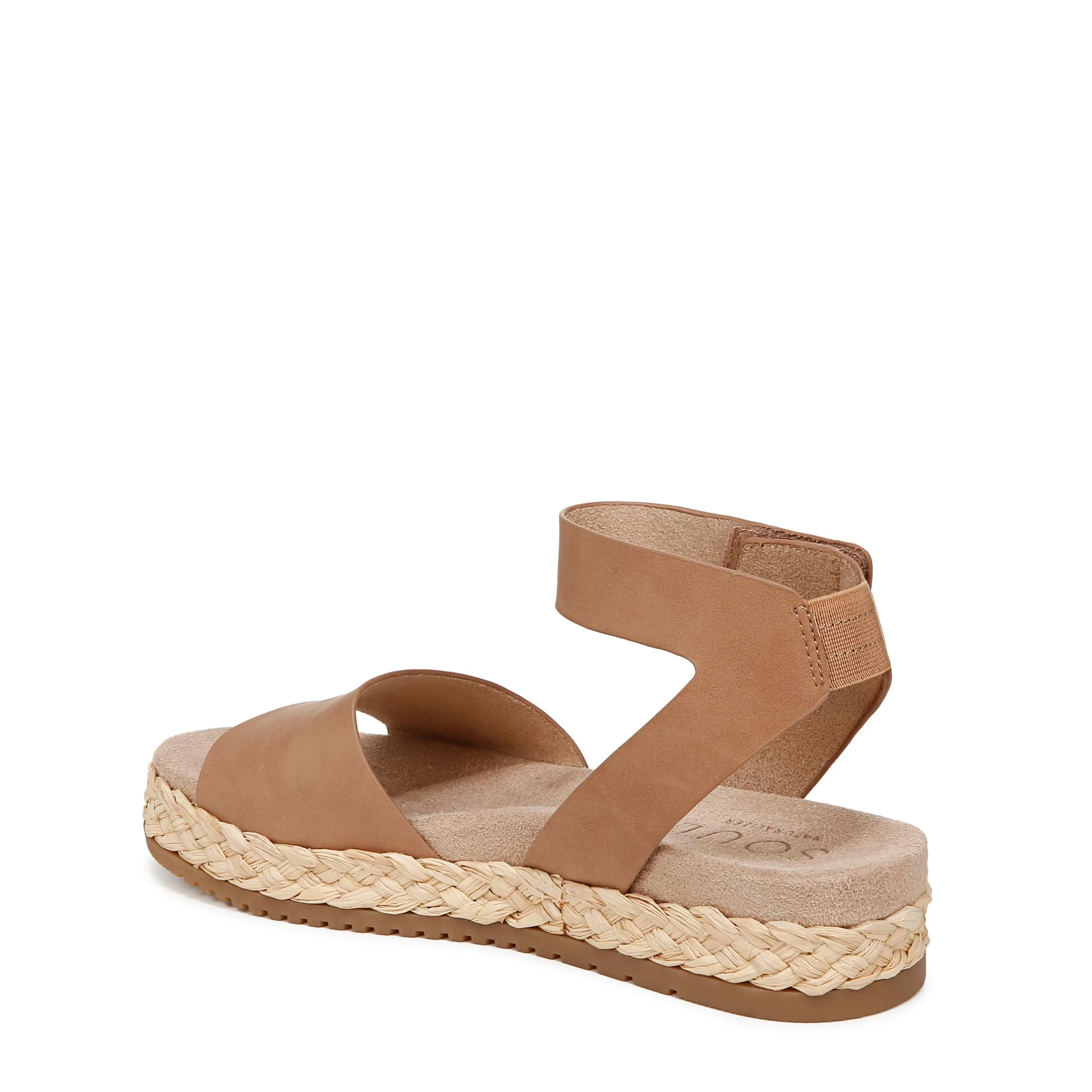 Naturalizer SOUL Womens Deara Platform Flat Sandal Flat Sandal Cookie Dough Tan 9.5 M