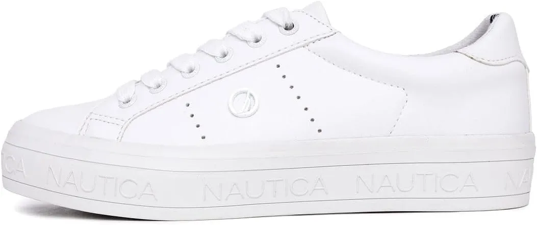 Nautica Women’s Lace-Up Fashion Sneakers – Low-Top Casual Walking & Tennis Shoes with Platform or Regular Heel