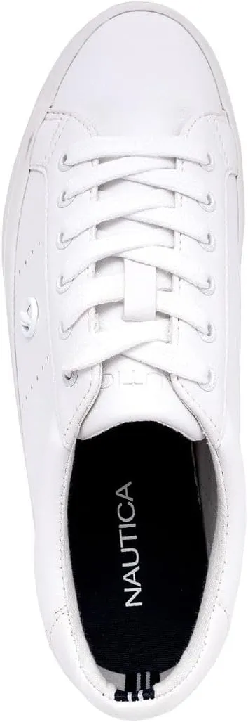 Nautica Women’s Lace-Up Fashion Sneakers – Low-Top Casual Walking & Tennis Shoes with Platform or Regular Heel