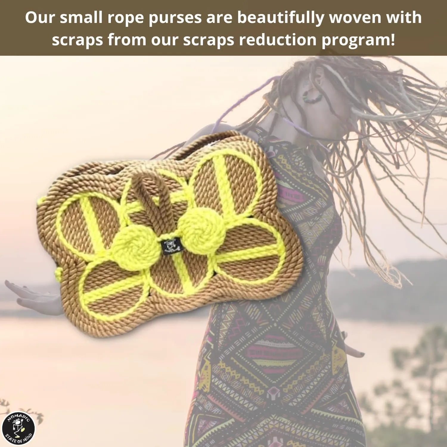 Nomadic State of Mind Woven Rope Purse for Women | Handmade Crossbody Shoulder Bag | Small Handbag | Artistic One-of-a-Kind