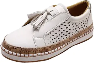 Non Slip Shoes Women Low Top Tassel Two-Color Stitching Athletic Shoes Casual Fashion Comfortable Walking Sneakers