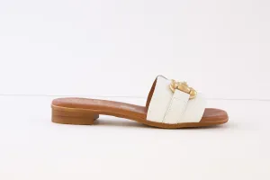 OH MY SANDALS - 5164 FLAT FASHION MULE - WHITE