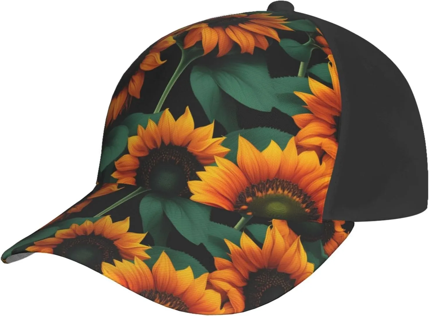Orange Sunflower Wallpaper Print Baseball Cap for Men and Women – Curved Brim, Perfect for Outdoor, Sports, Travel, and Four Seasons