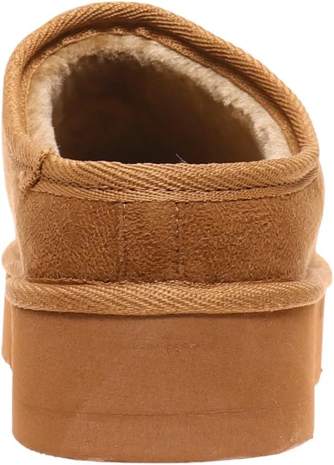 OUTWOODS Women Clog Slippers Closed Toe Fur Lined Slip On Clog Mule Slippers