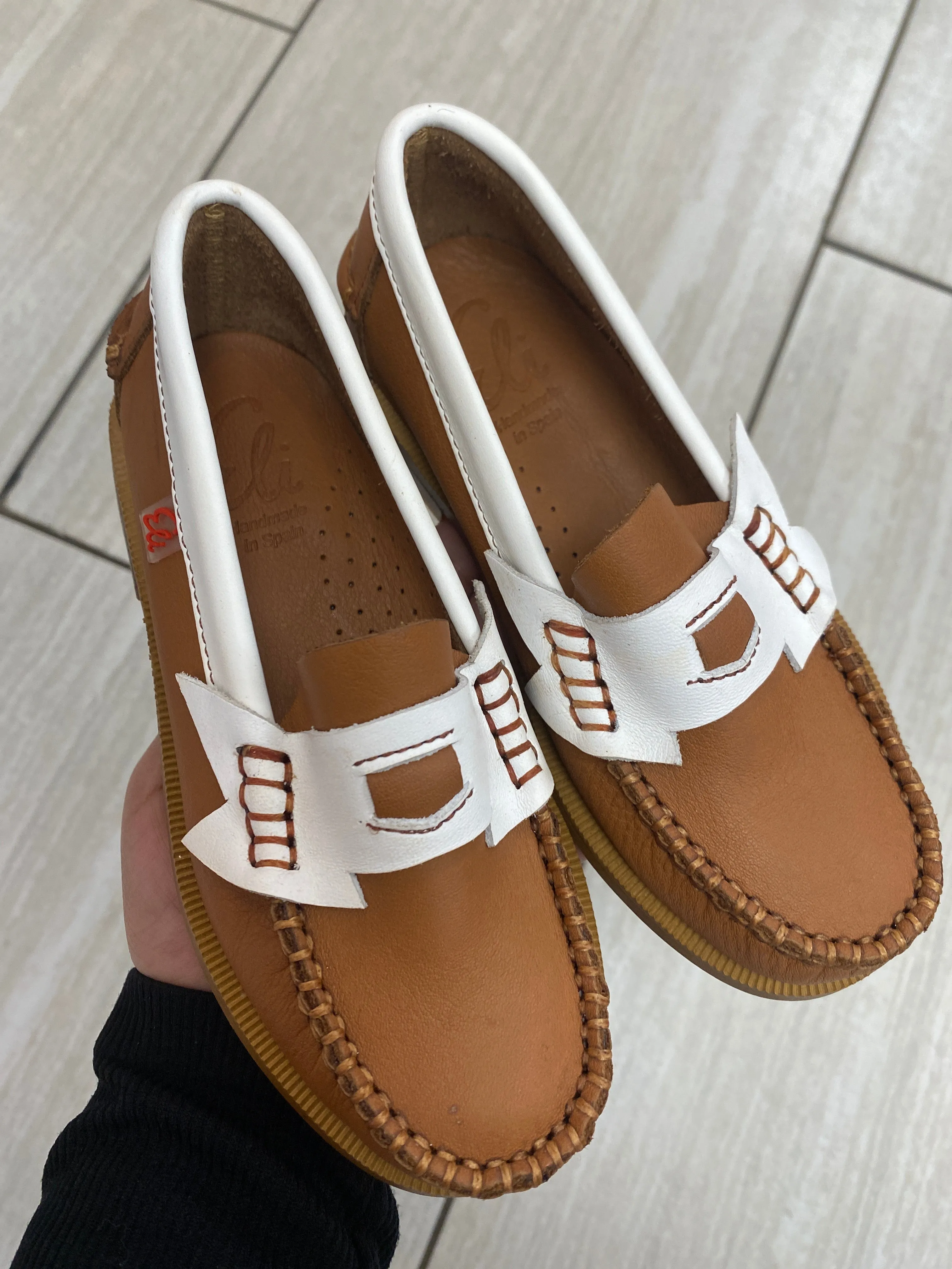 Papanatas Camel and White Penny Loafer