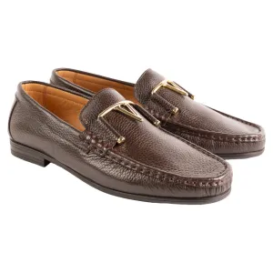 Pelle Line -3218 Deer Skin Buckle Loafer-Brown