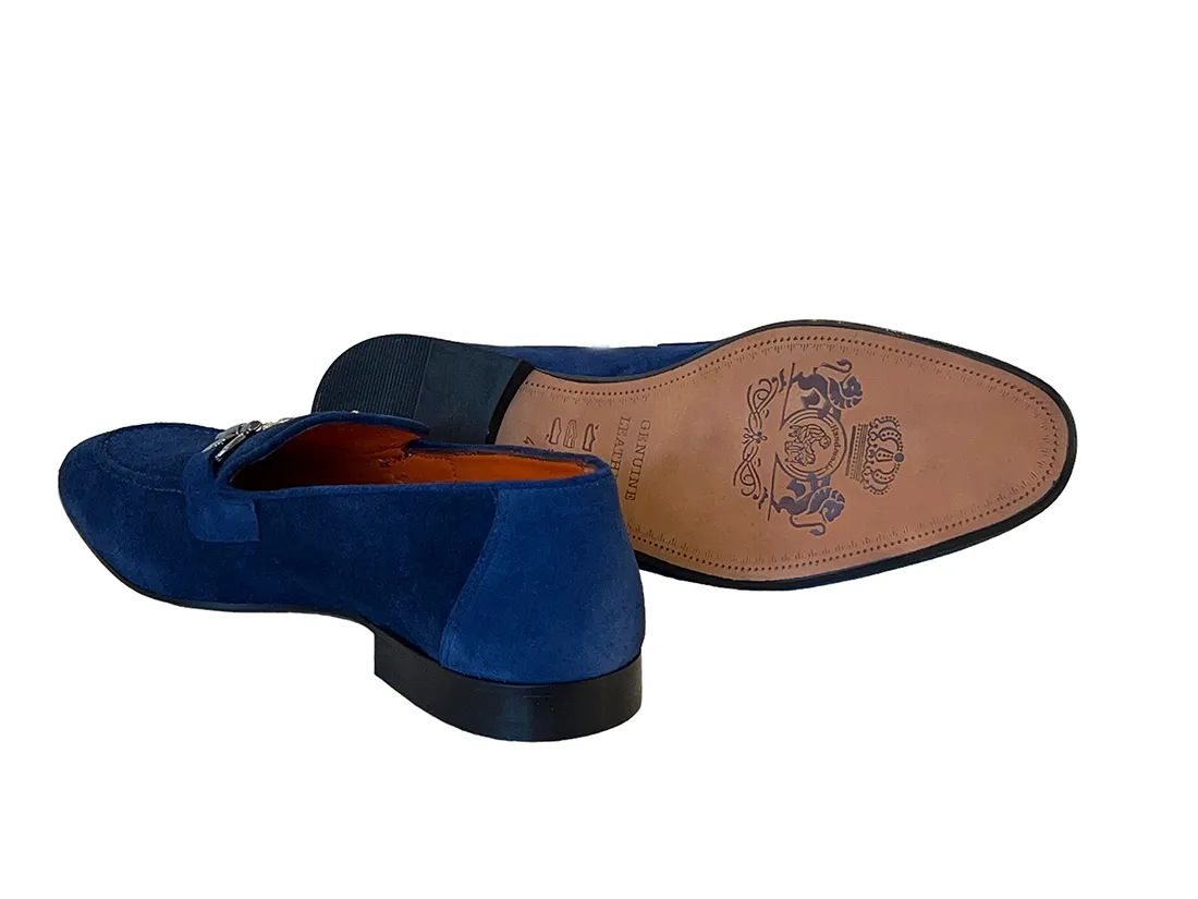 Pelle Line 6472- Buckle loafer -Blue Suede
