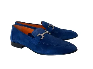 Pelle Line 6472- Buckle loafer -Blue Suede
