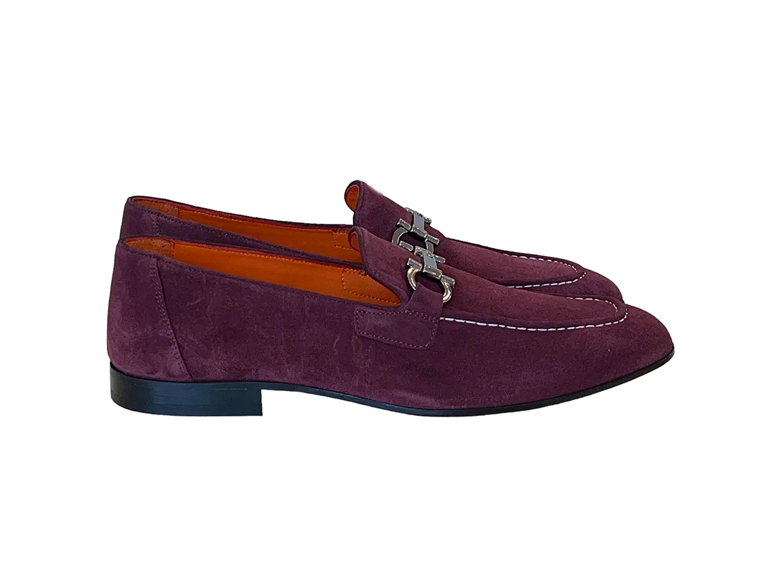 Pelle Line 6472- Buckle loafer -Wine Suede