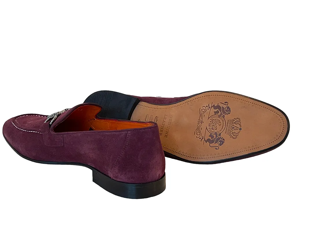 Pelle Line 6472- Buckle loafer -Wine Suede