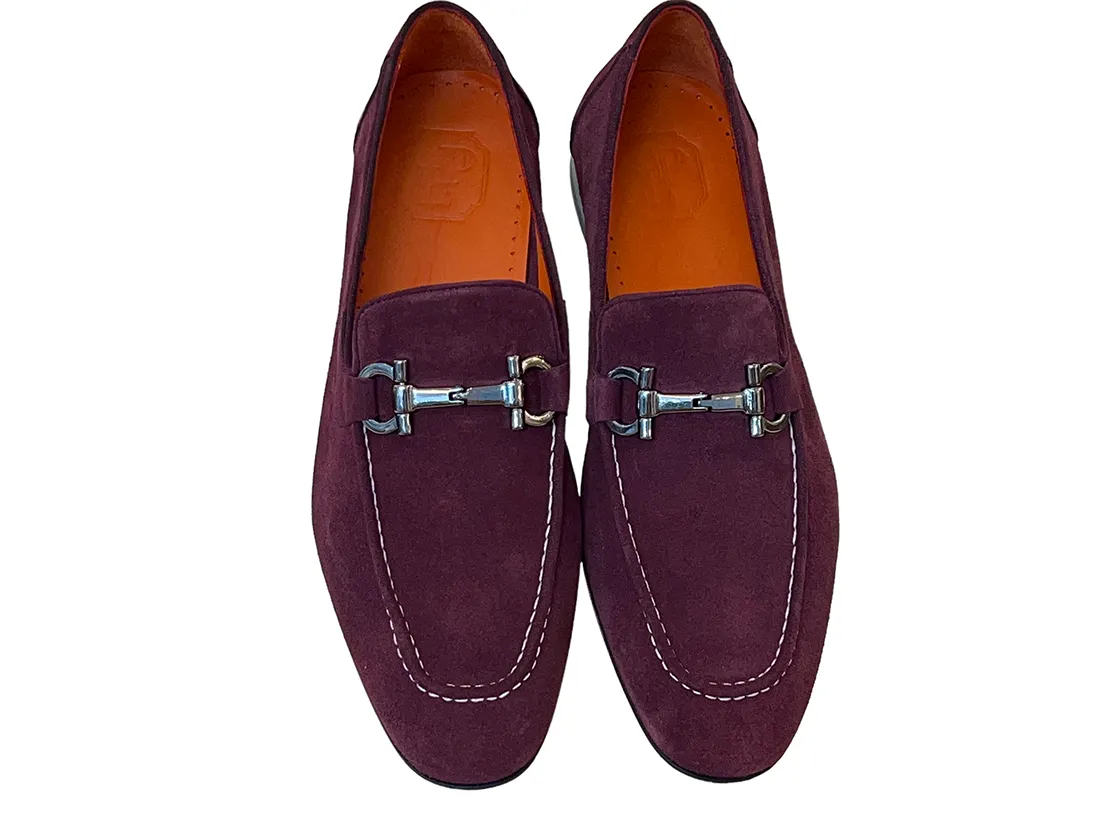 Pelle Line 6472- Buckle loafer -Wine Suede