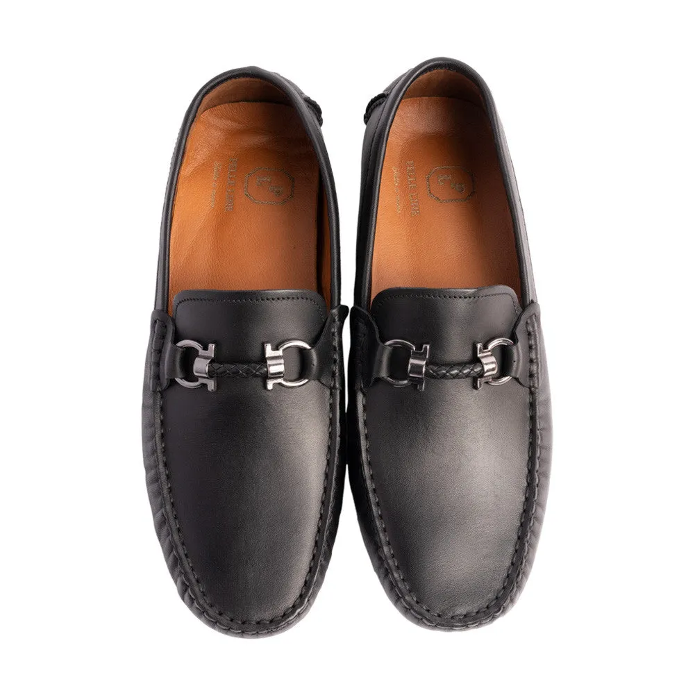 Pelle Line Palm beach Driving shoes- Black