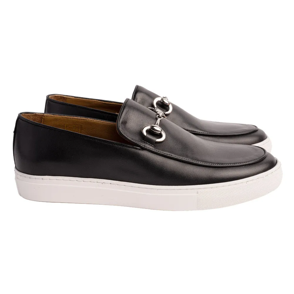 Pelle Line Santino Casual Buckle Loafer- Black