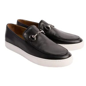 Pelle Line Santino Casual Buckle Loafer- Black