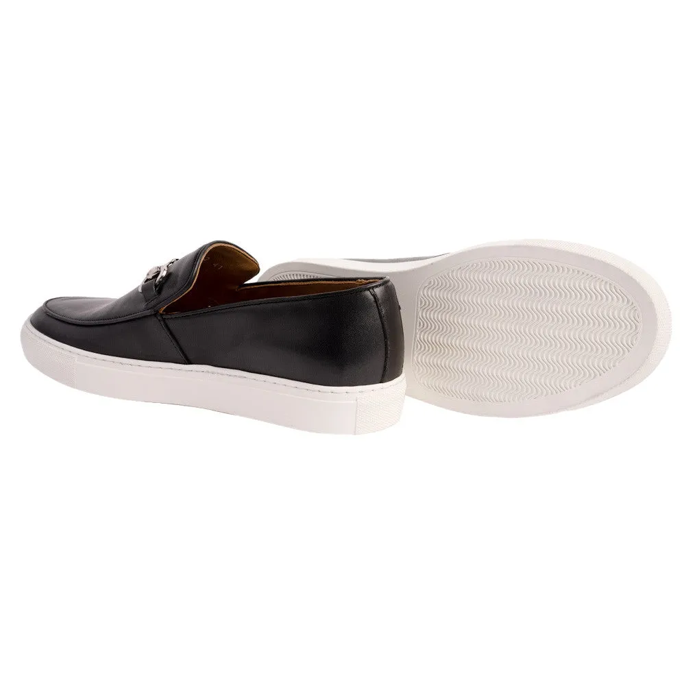 Pelle Line Santino Casual Buckle Loafer- Black