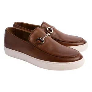 Pelle Line Santino Casual Buckle Loafer- Tabacco