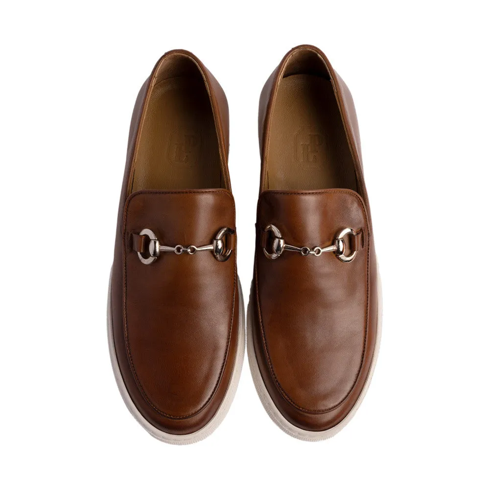 Pelle Line Santino Casual Buckle Loafer- Tabacco