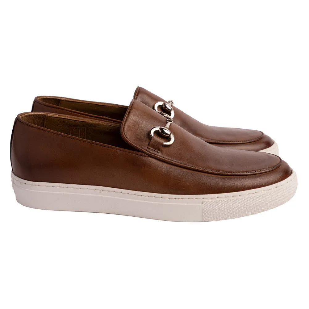 Pelle Line Santino Casual Buckle Loafer- Tabacco