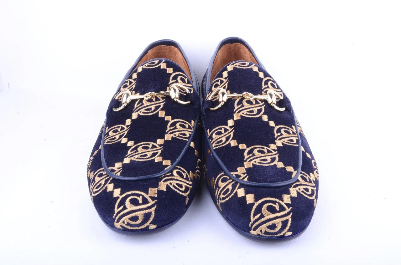 Pelle Line-  Tristan Bit Buckle loafer -Navy Suede