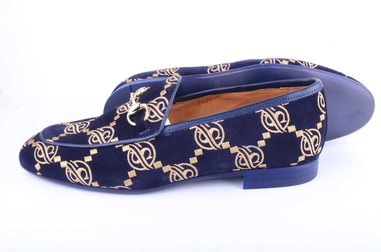 Pelle Line-  Tristan Bit Buckle loafer -Navy Suede