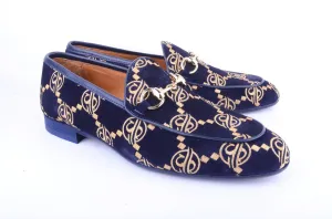 Pelle Line-  Tristan Bit Buckle loafer -Navy Suede