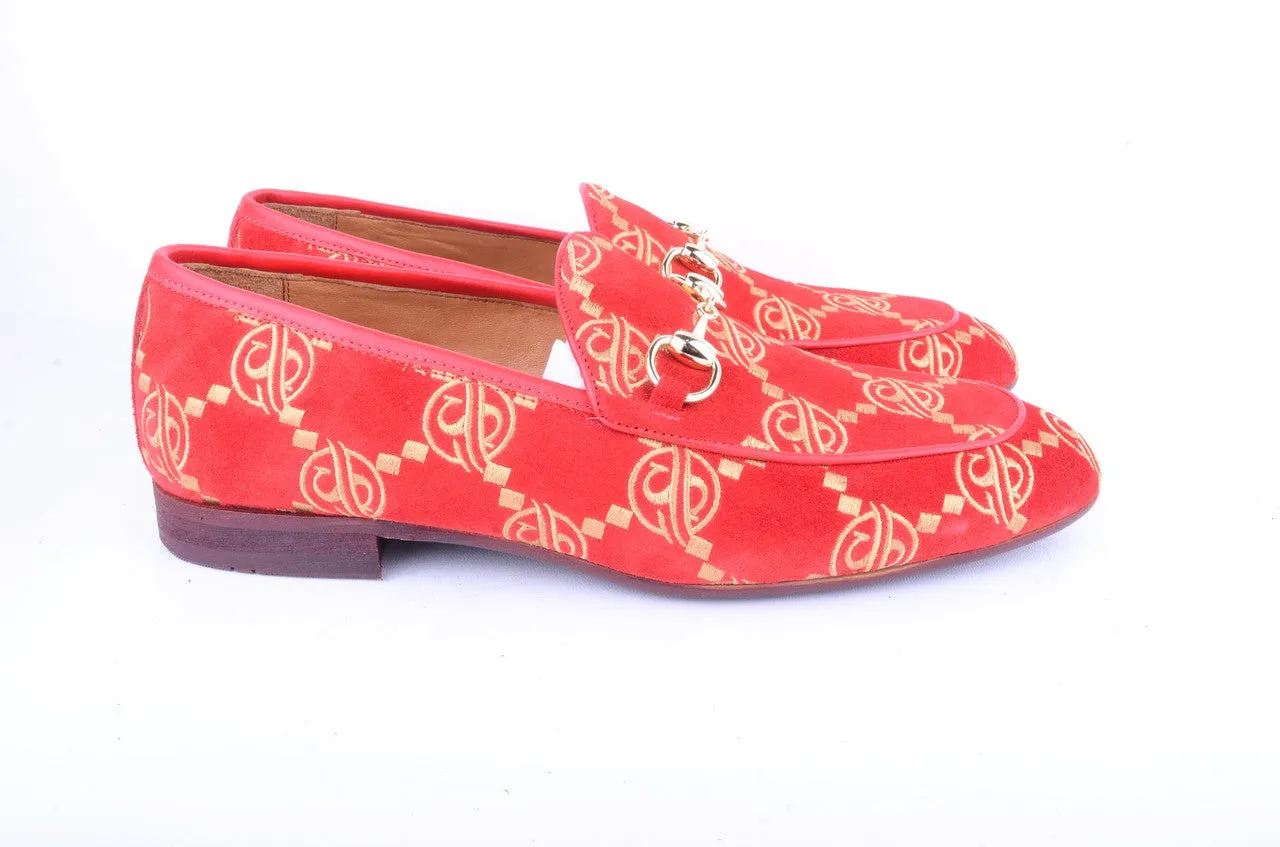 Pelle Line-  Tristan Bit Buckle loafer -Red Suede