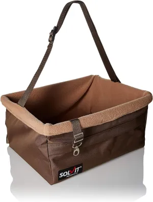 PetSafe Happy Ride Dog Booster Seat for Car/Truck/SUV, Tan, up to 18 lb with Headrest Strap