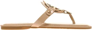 Pierre Dumas Womens Limit-20 Flat Sandal Nude Patent-24 9