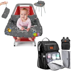 PILLANI Baby Essentials: Seat Cover & Diaper Bag for Boys