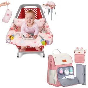 PILLANI Baby Essentials: Seat Cover & Diaper Bag for Girls
