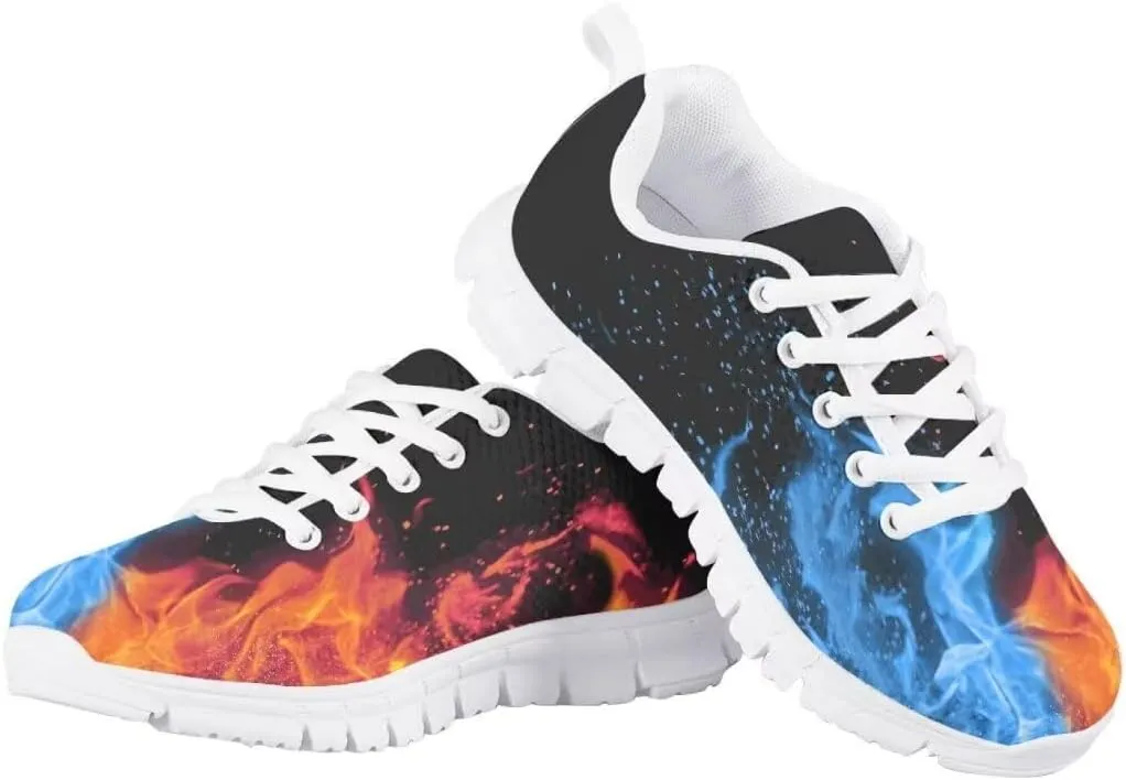Pinupub Unisex-Child Running Shoes Non Slip Lace Up Sneakers Cute Print Casual Tennis Athletic Shoes