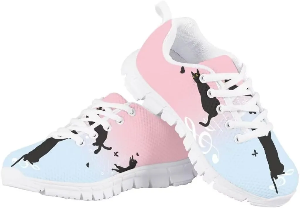 Pinupub Unisex-Child Running Shoes Non Slip Lace Up Sneakers Cute Print Casual Tennis Athletic Shoes