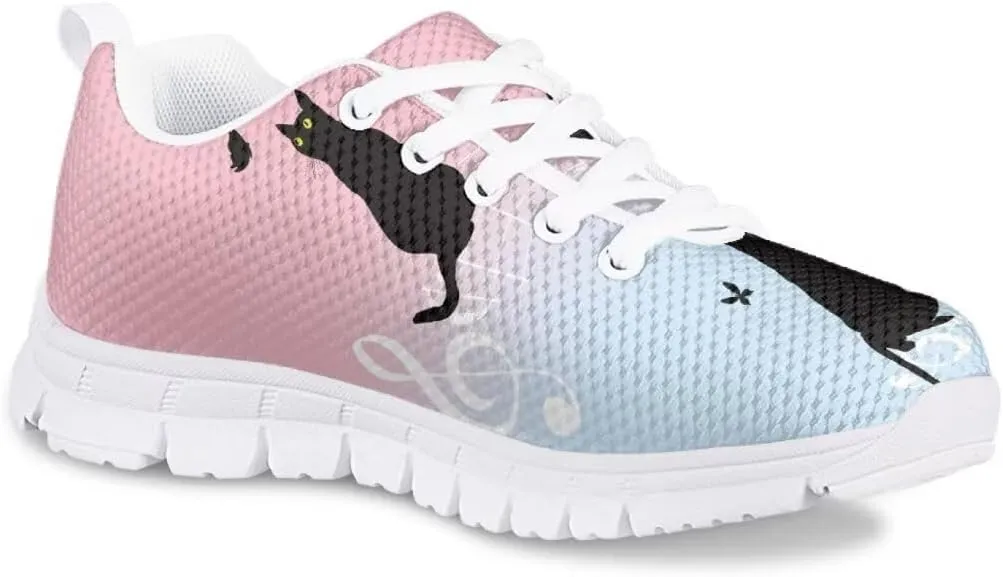 Pinupub Unisex-Child Running Shoes Non Slip Lace Up Sneakers Cute Print Casual Tennis Athletic Shoes