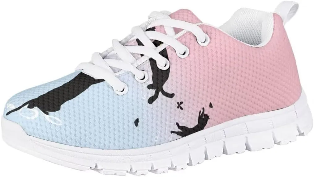Pinupub Unisex-Child Running Shoes Non Slip Lace Up Sneakers Cute Print Casual Tennis Athletic Shoes