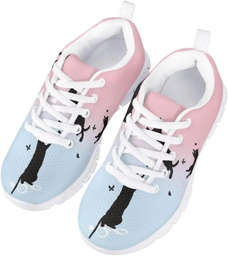 Pinupub Unisex-Child Running Shoes Non Slip Lace Up Sneakers Cute Print Casual Tennis Athletic Shoes