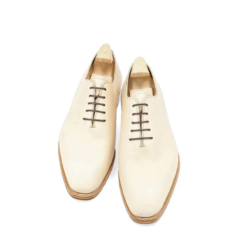 Plain Wholecut Solid Leather Oxford Shoes